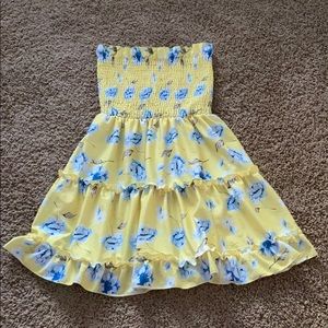 strapless smocked dress